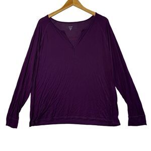 Love By Gap Modal Pajama Top True Sleep Lounge Wear Womens XL Plum Cranberry